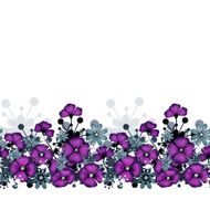 Pattern of purple poppies and flowers background