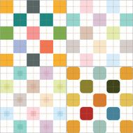 retro and pastel color plaid checker pattern 4 styles set N2