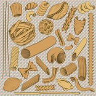 Illustration Kinds of Pasta