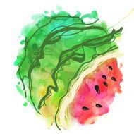 Watercolor watermelon N2