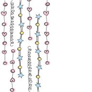 line hanging background with heart star and circle