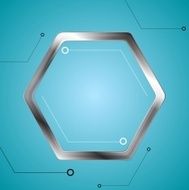 Technology drawing with metal hexagon