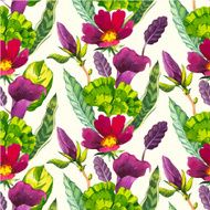 Vector illustration with watercolor pink flowers N2