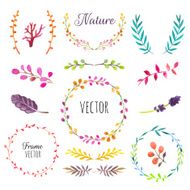 Vector Illustration Hand-painted watercolor design elements N11