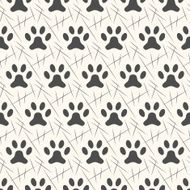 Seamless animal pattern of paw footprint N3
