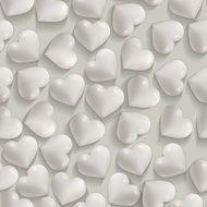 Seamless romantic white hearts valentines vector background