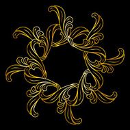 Golden floral pattern N7