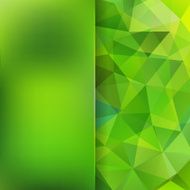 abstract background consisting of green triangles with matt glass