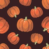 Pumpkin Background seamless pattern N3