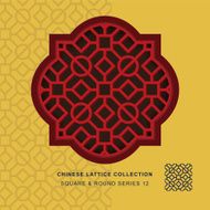 Chinese window tracery square round frame 12 circle