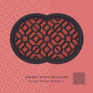 Chinese window tracery double round frame 12 square circle