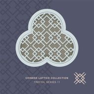 Chinese window tracery lattice trefoil frame 11 diamond cross