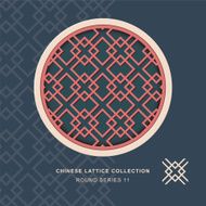 Chinese window tracery lattice round frame 11 diamond cross