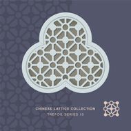 Chinese window tracery lattice trefoil frame 10 diamond circle