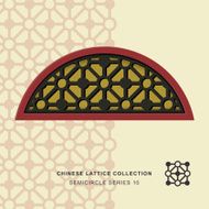Chinese window tracery lattice semicircle frame 10 diamond circle