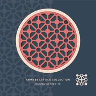 Chinese window tracery lattice round frame 10 diamond circle
