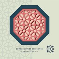 Chinese window tracery lattice octagon frame 10 diamond circle