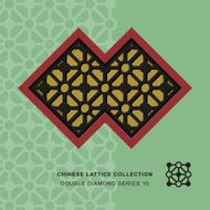 Chinese window tracery lattice double diamond frame 10 circle