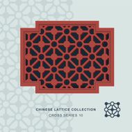 Chinese window tracery lattice cross frame 10 diamond circle