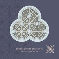 Chinese window tracery lattice trefoil frame 09 diamond flower