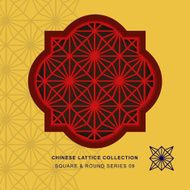Chinese window tracery lattice square round frame 09 diamond flower