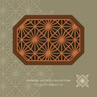 Chinese window tracery lattice polygon frame 09 diamond flower