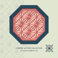 Chinese window tracery lattice octagon frame 09 diamond flower