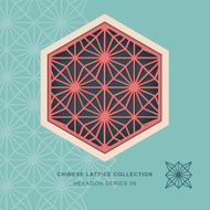 Chinese window tracery lattice hexagon frame 09 diamond flower