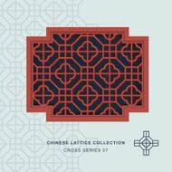 Chinese window tracery lattice cross frame 07 square