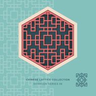 Chinese window tracery lattice hexagon frame series 06 square