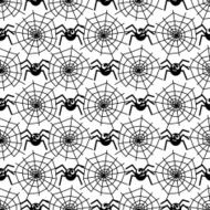 Seamless pattern with spiders and spider webs