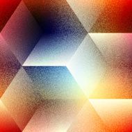 Abstract geometric cubes pattern on blurred background