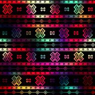 Ethnic geometric ornament on black background