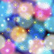 Snowfall on blurred circles