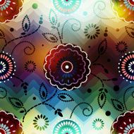 Abstract flowers pattern on blurred background