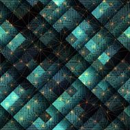 Green geometric pattern in matrix style