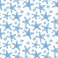 Seamless background with starfishes