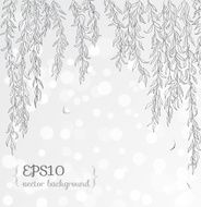 Romantic floral background with willow branches
