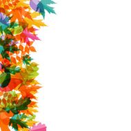 Shiny Autumn Natural Leaves Background Vector Illustration N5