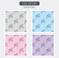 Headphones icon Musical notes signs N2