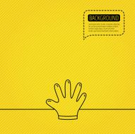 Rubber gloves icon Latex hand protection sign N4