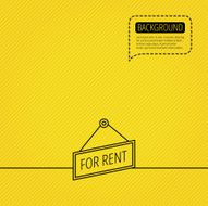 For rent icon Advertising banner tag sign N7