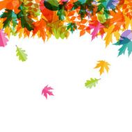 Shiny Autumn Natural Leaves Background Vector Illustration N9