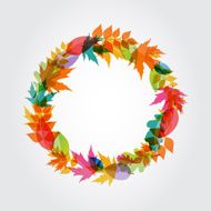 Shiny Autumn Natural Leaves Background Vector Illustration N15