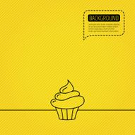 Cupcake icon Dessert cake sign N2
