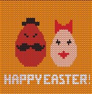 Happy easter knitted background
