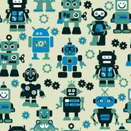Robots color seamless pattern