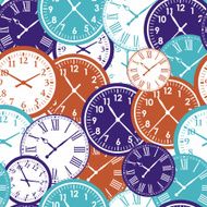 Clock`s seamless pattern Color texture of time