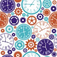 Clock`s seamless pattern Color texture of time N2