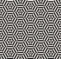 optical illusion black and white hexagon pattern